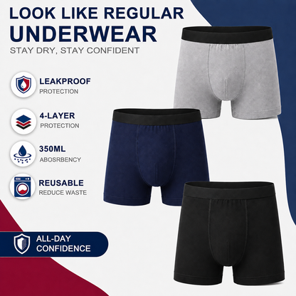 EXCLUSIVE 80% OFF + GIFT🔥 BoxersGuard™  2026 VERSION Men’s Ultra-Absorbent Boxer Briefs