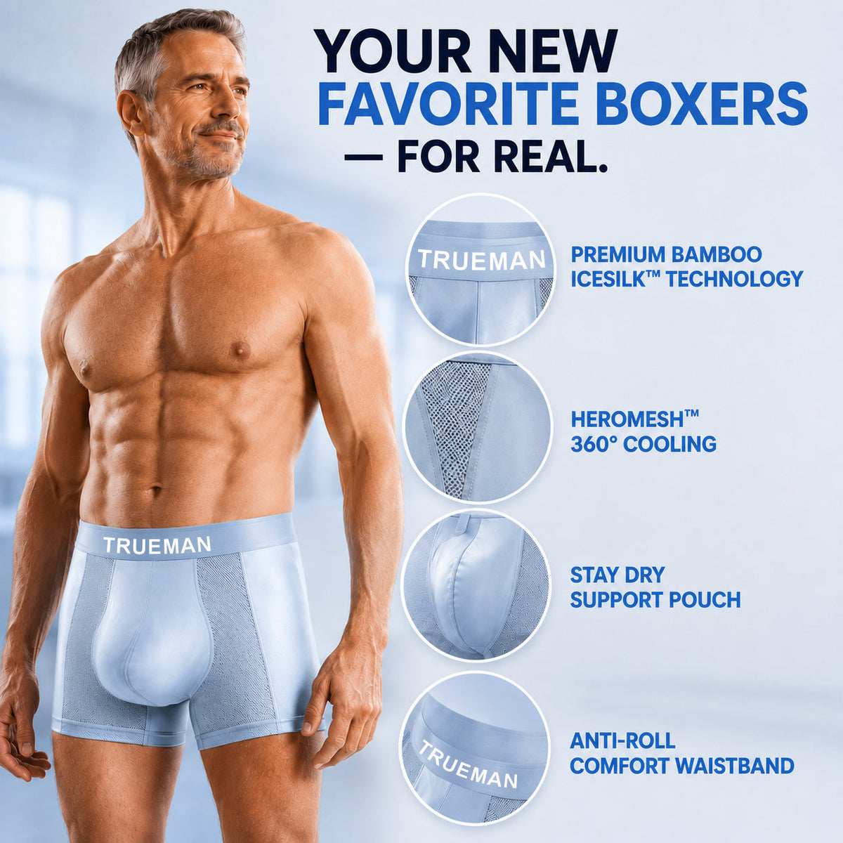 🏆20K+ SOLD 🔥 Premium Leakproof Bamboo IceSilk Boxer