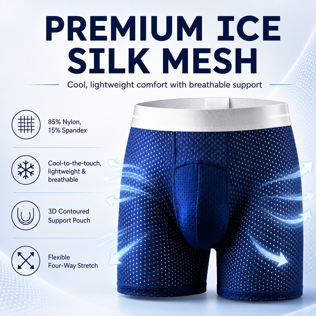 LAST DAY 70% OFF 🔥 Ultimate Leakproof IceSilk Mesh Men's Boxer