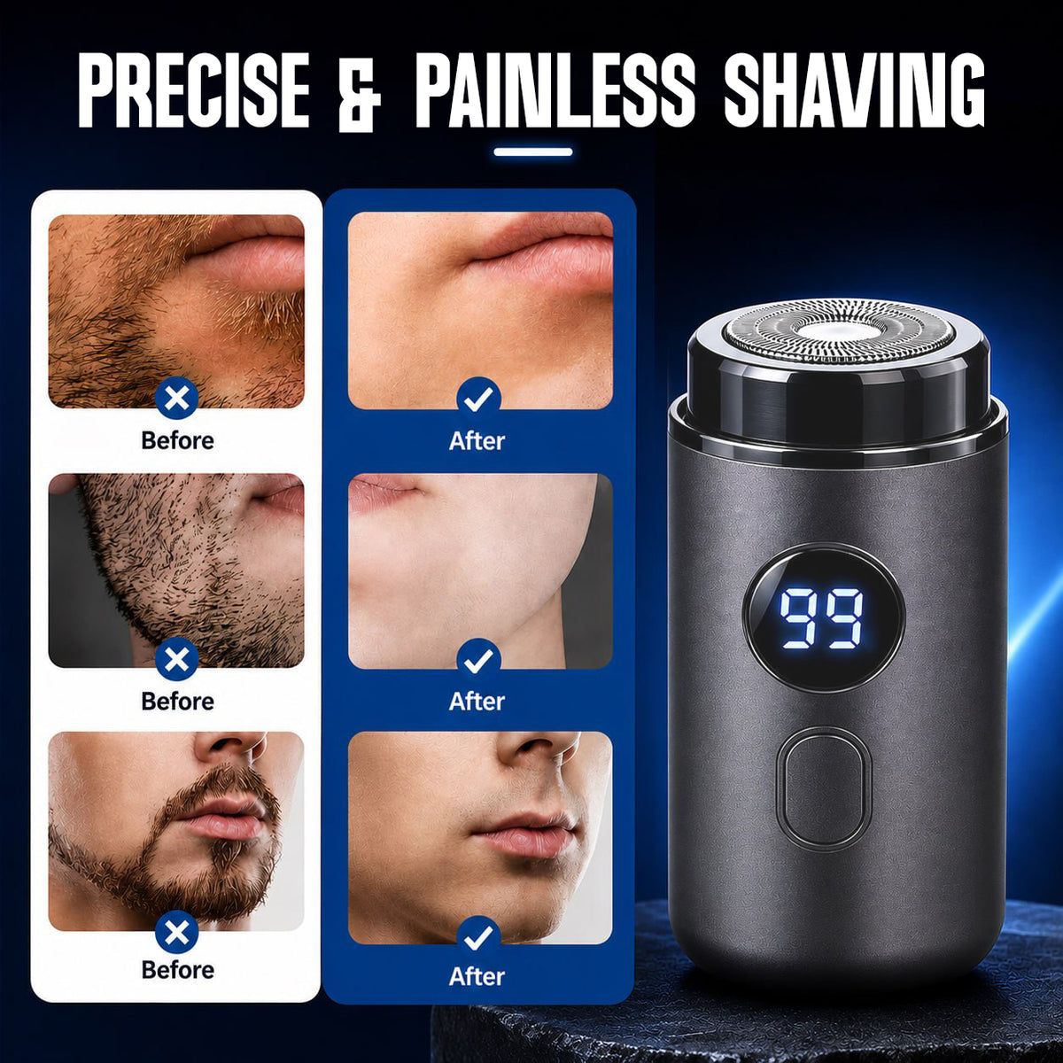 🔥 EXCLUSIVE 70% OFF + 🎁 2026 Upgraded Portable Men's Electric Shaver ⚡Full-Body Grooming |9,900RPM Motor |Smart LED Display