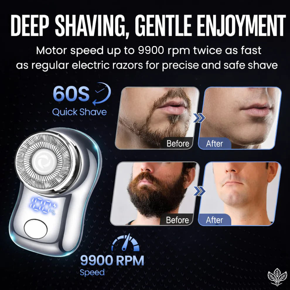 EXCLUSIVE 70% OFF + 🎁🪒 2026 Upgraded Mini-Shave Portable Electric Shaver | 2M+ Sold Worldwide🏆9,900RPM Power | LED Battery Display | IPX7 Wet & Dry Use
