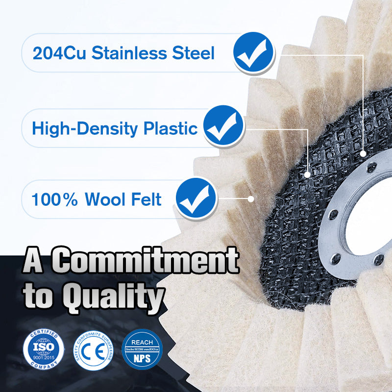 Polishing Disc With Wool Felt Flap