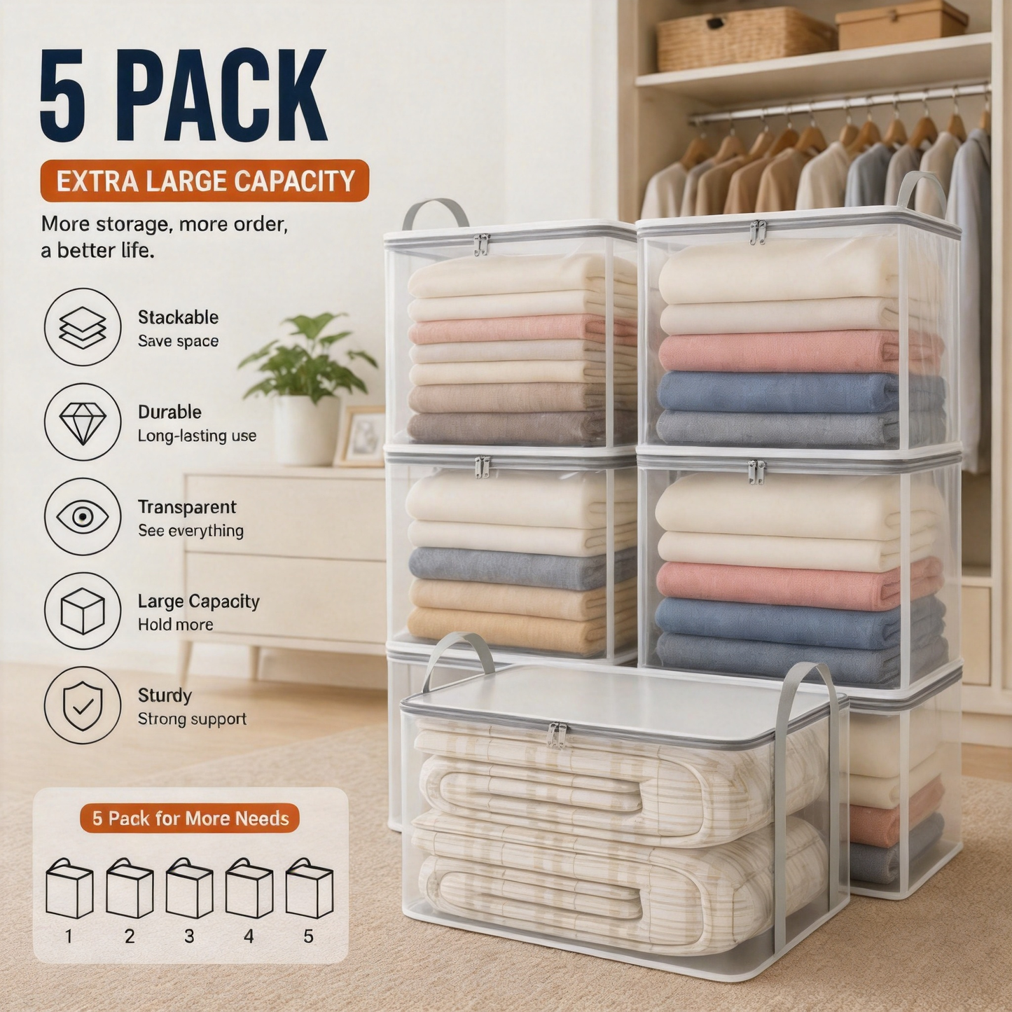 ClearView Heavy-Duty Storage Organizer Bag