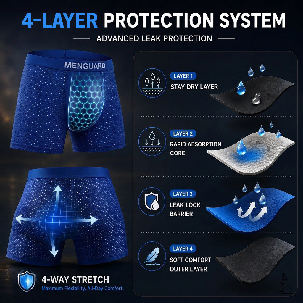 EXCLUSIVE 80% OFF 🔥2026 Premium IceSilk Leakproof Boxer Briefs 💧 Up to 300mL Absorbency | Cooling IceSilk Comfort