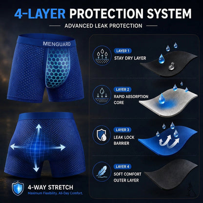 EXCLUSIVE 80% OFF 🔥2026 Premium IceSilk Leakproof Boxer Briefs 💧 Up to 300mL Absorbency | Cooling IceSilk Comfort