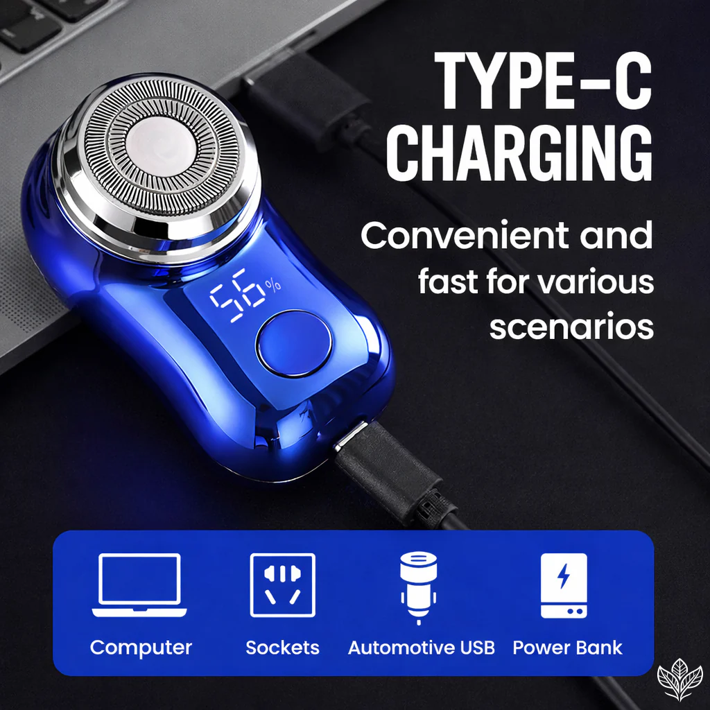 EXCLUSIVE 70% OFF + 🎁🪒 2026 Upgraded Mini-Shave Portable Electric Shaver | 2M+ Sold Worldwide🏆9,900RPM Power | LED Battery Display | IPX7 Wet & Dry Use