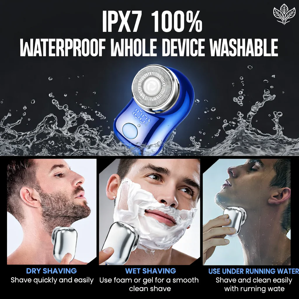 EXCLUSIVE 70% OFF + 🎁🪒 2026 Upgraded Mini-Shave Portable Electric Shaver | 2M+ Sold Worldwide🏆9,900RPM Power | LED Battery Display | IPX7 Wet & Dry Use