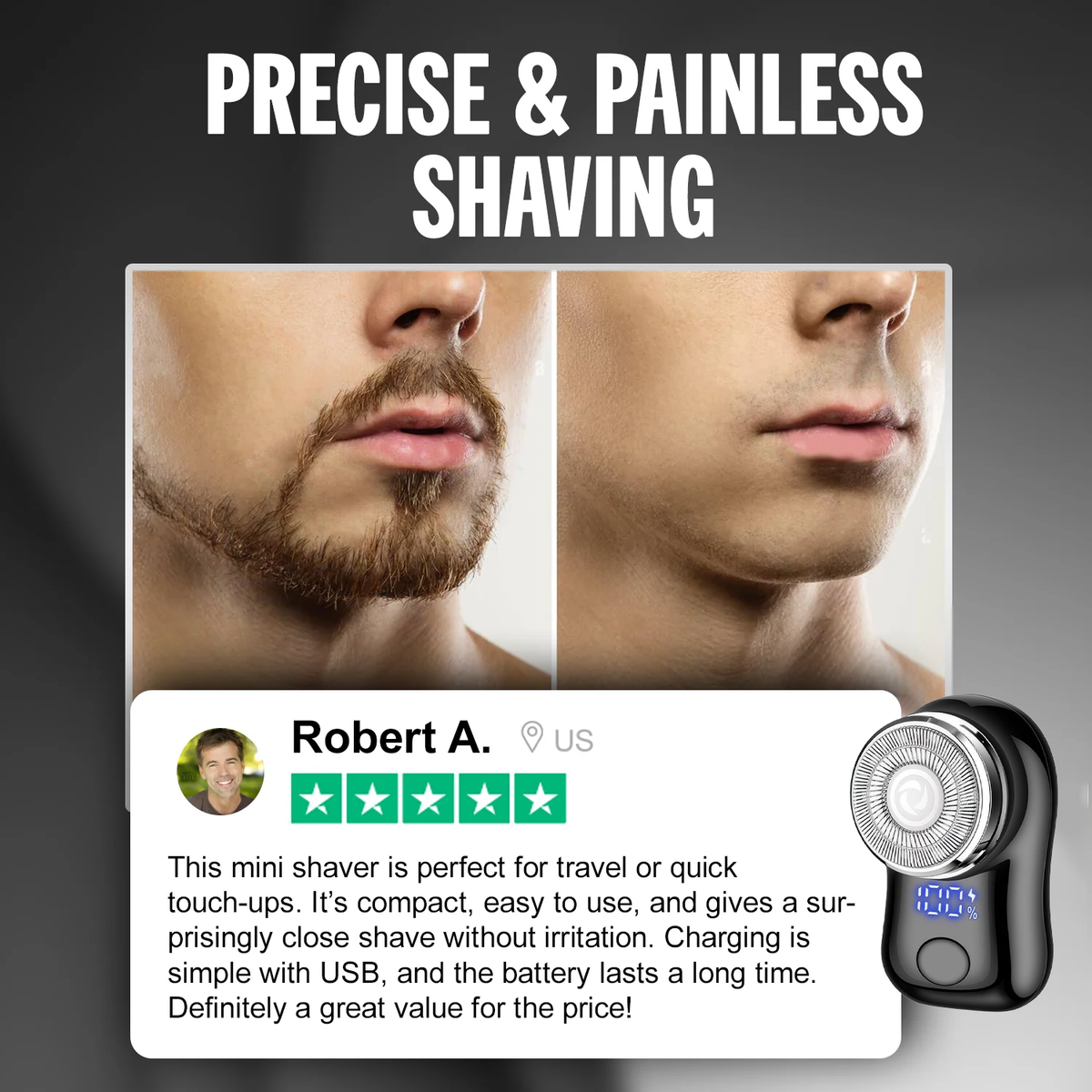 Mini-Shave Portable Electric Shaver