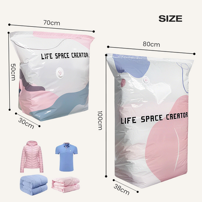 Pump-Free Vacuum Compression Bags, Large Size
